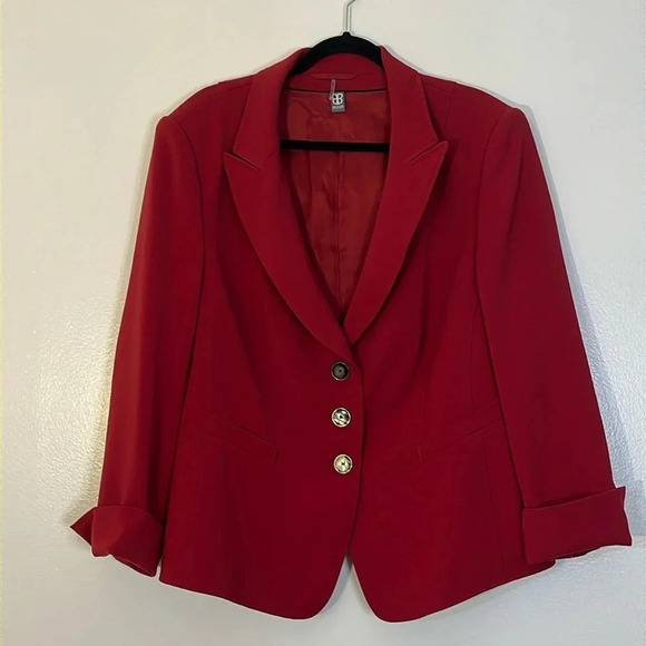 Basler Jackets & Blazers - Basler | Deep Red suit jacket blazer Women’s size 48 16 18 Business Work wear 1X